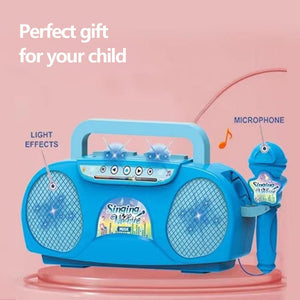 Planet Gates Kids Microphone Karaoke Machine Music Instrument Toys with Light Indoor Outdoor Travel Educational Toy Gift for Girl Boy Child