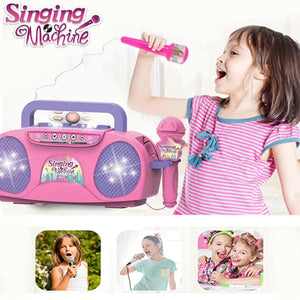 Planet Gates Kids Microphone Karaoke Machine Music Instrument Toys with Light Indoor Outdoor Travel Educational Toy Gift for Girl Boy Child