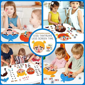 Planet Gates Kids Montessori Facial Expression Game Emotional Change Toys With 9pcs Cards Preschool Learning Educational Toys