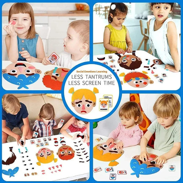 Planet Gates Kids Montessori Facial Expression Game Emotional Change Toys With 9pcs Cards Preschool Learning Educational Toys