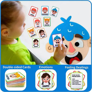 Planet Gates Kids Montessori Facial Expression Game Emotional Change Toys With 9pcs Cards Preschool Learning Educational Toys