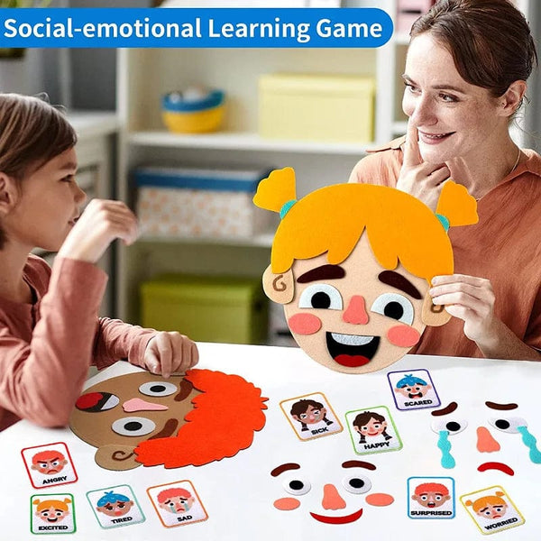 Planet Gates Kids Montessori Facial Expression Game Emotional Change Toys With 9pcs Cards Preschool Learning Educational Toys