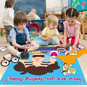Planet Gates Kids Montessori Facial Expression Game Emotional Change Toys With 9pcs Cards Preschool Learning Educational Toys