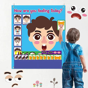 Planet Gates Kids Montessori Facial Expression Game Emotional Change Toys With 9pcs Cards Preschool Learning Educational Toys