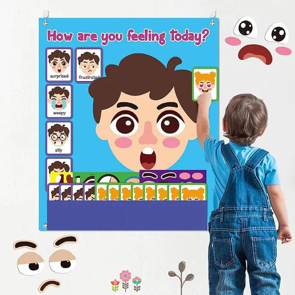 Planet Gates Kids Montessori Facial Expression Game Emotional Change Toys With 9pcs Cards Preschool Learning Educational Toys