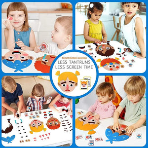 Planet Gates Kids Montessori Facial Expression Game Emotional Change Toys With 9pcs Cards Preschool Learning Educational Toys