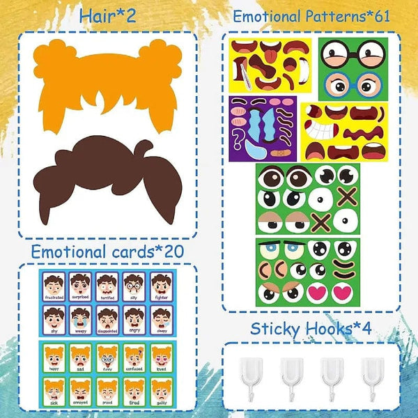 Planet Gates Kids Montessori Facial Expression Game Emotional Change Toys With 9pcs Cards Preschool Learning Educational Toys