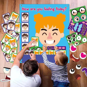 Planet Gates Kids Montessori Facial Expression Game Emotional Change Toys With 9pcs Cards Preschool Learning Educational Toys