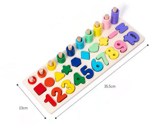 Planet Gates Kids Montessori Math Toys For Toddlers Educational Wooden Puzzle Fishing Toys Count Number Shape Matching Sorter Games Board Toy