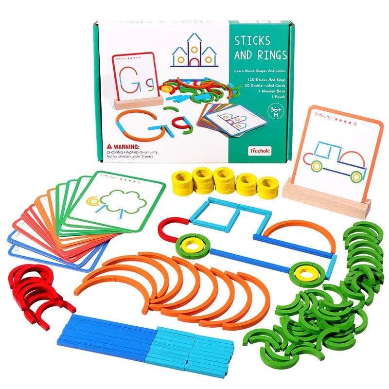 Planet Gates Kids Montessori Toy Colorful Wood Sticks Puzzle Logical Thinking Challenge Intelligence Games Children Educational Wooden Toys
