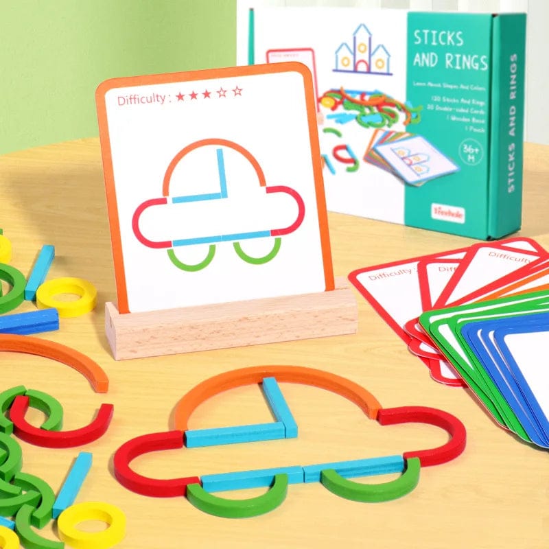 Planet Gates Kids Montessori Toy Colorful Wood Sticks Puzzle Logical Thinking Challenge Intelligence Games Children Educational Wooden Toys