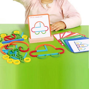 Planet Gates Kids Montessori Toy Colorful Wood Sticks Puzzle Logical Thinking Challenge Intelligence Games Children Educational Wooden Toys