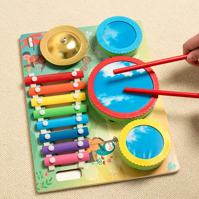 Planet Gates Kids Musical Xylophone Montessori Baby Musical Toys Wooden Percussion Instruments Drum Set Learning Educational Toys for Toddler