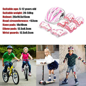 Planet Gates Kids Rollerblading Protective Gear Set Helmet Protector Knee Elbow Wrist Pads Boy Girl Bike Skateboard Skiing Scooter Sports