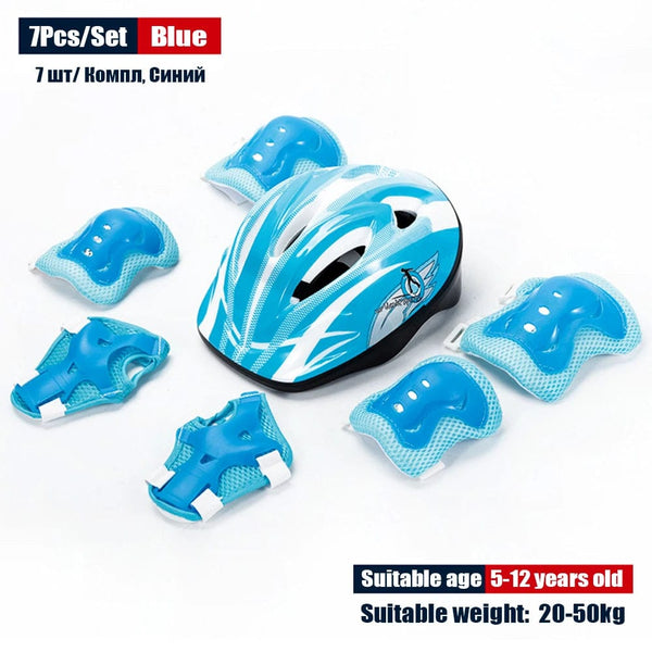 Planet Gates Kids Rollerblading Protective Gear Set Helmet Protector Knee Elbow Wrist Pads Boy Girl Bike Skateboard Skiing Scooter Sports