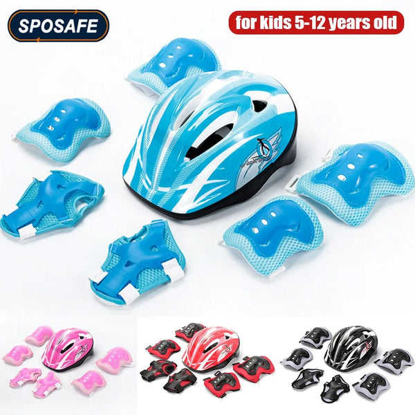 Planet Gates Kids Rollerblading Protective Gear Set Helmet Protector Knee Elbow Wrist Pads Boy Girl Bike Skateboard Skiing Scooter Sports
