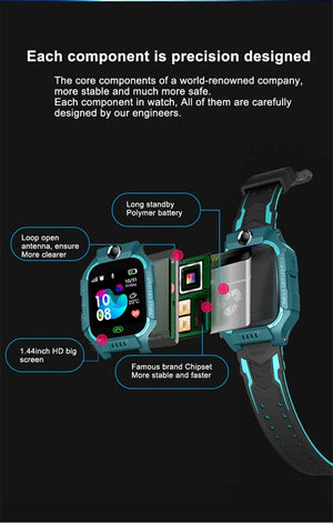 Planet Gates Kids Smart Watch LBS Position Baby Phone 2G Watch Flashlight Camera SOS Children Smartwatch For Boys Girls Gifts PK Q12 Q15