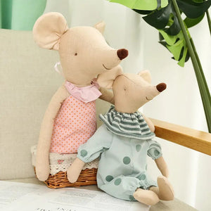 Planet Gates Kids Toy Little and Cute Pink Cotton Bowknot and Green Bowknot Mouse Doll Stuffed Toy