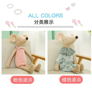 Planet Gates Kids Toy Little and Cute Pink Cotton Bowknot and Green Bowknot Mouse Doll Stuffed Toy