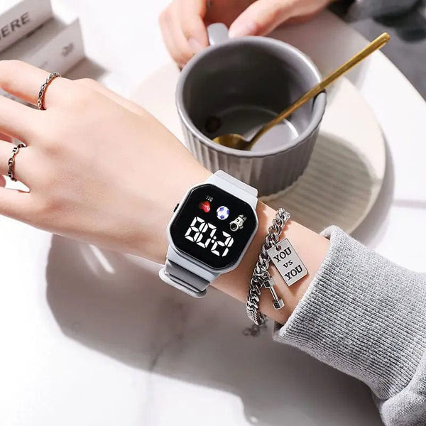 Planet Gates Kids Watch Sport LED Digital Watches Waterproof Electronic Wristwatch Spaceman LED Silicone Strap Sport Digital Watches