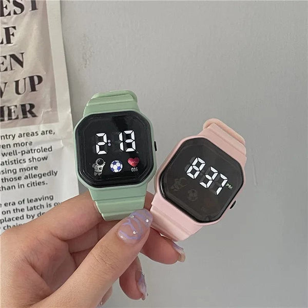 Planet Gates Kids Watch Sport LED Digital Watches Waterproof Electronic Wristwatch Spaceman LED Silicone Strap Sport Digital Watches