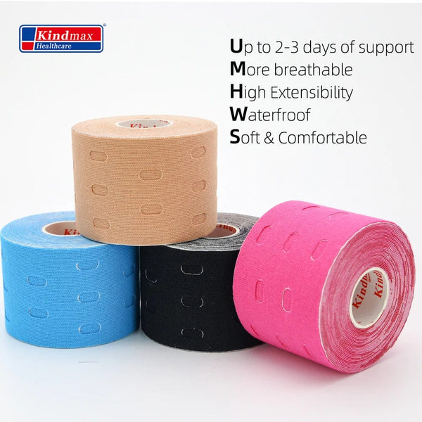 Planet Gates Kindmax Hole Kinesiology Tape Knee Pads for Body Sport Elastic Athletic Tape for Muscle Support Strain Injury Pain Relief