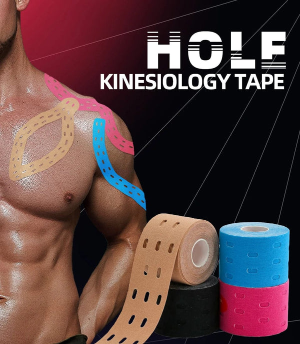 Planet Gates Kindmax Hole Kinesiology Tape Knee Pads for Body Sport Elastic Athletic Tape for Muscle Support Strain Injury Pain Relief