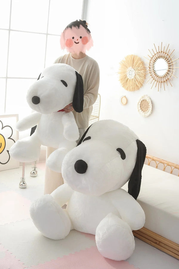Planet Gates King Size 100CM White Doggy Plush Puppy Plushies Dog Stuffed Doll Kawaii Room Decor Bay Window Cushion Animal Toy Gift For Kid