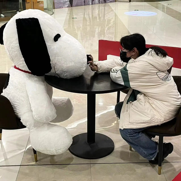 Planet Gates King Size 100CM White Doggy Plush Puppy Plushies Dog Stuffed Doll Kawaii Room Decor Bay Window Cushion Animal Toy Gift For Kid