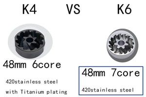 Planet Gates Kingrinder K4 /K6 manual coffee grinder portable mill 420stainless steel 48mm stainless steel Titanium plating burr