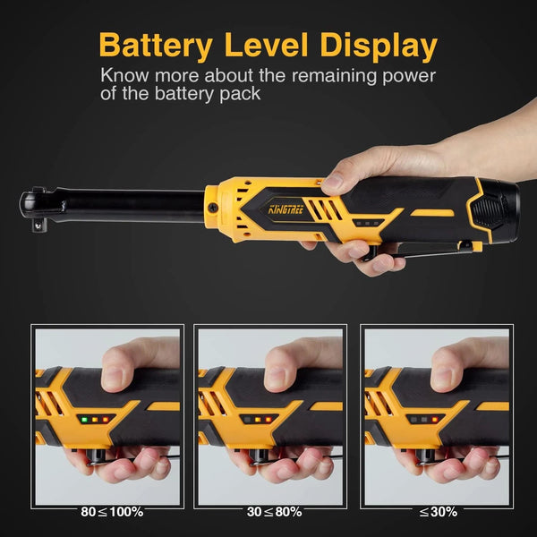 Planet Gates Kingtree Cordless Electric Charging Wrench 12V Extended 6" Head Ratchet Wrench Lithium Battery Hand Tool High Torque Power Tools