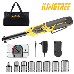 Planet Gates Kingtree Cordless Electric Charging Wrench 12V Extended 6" Head Ratchet Wrench Lithium Battery Hand Tool High Torque Power Tools