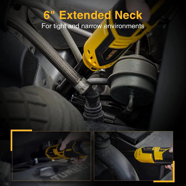 Planet Gates Kingtree Cordless Electric Charging Wrench 12V Extended 6" Head Ratchet Wrench Lithium Battery Hand Tool High Torque Power Tools