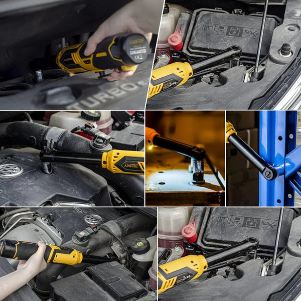 Planet Gates Kingtree Cordless Electric Charging Wrench 12V Extended 6" Head Ratchet Wrench Lithium Battery Hand Tool High Torque Power Tools