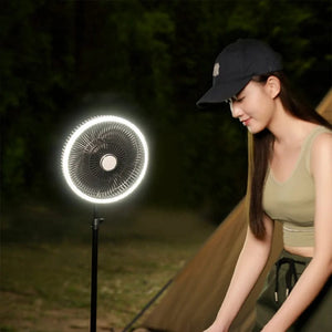 Planet Gates KINSCOTER 10000mAh Outdoor Camping Fan, 11inch Large Ceiling Fan with LED Lighting, Multifunction Air Circulator Cooler Fan