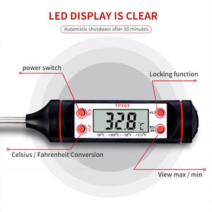 Planet Gates Kitchen Food Baking Digital Thermometer Electronic Probe Type Digital Display Liquid Grill Thermometer