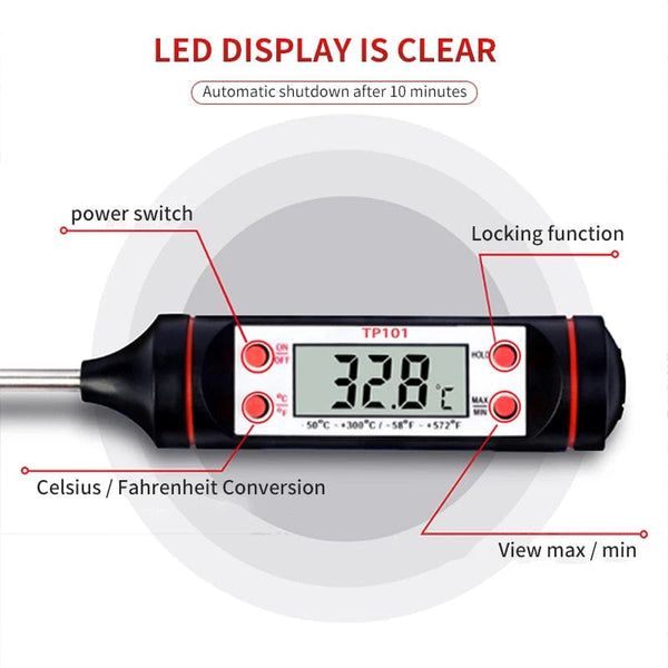 Planet Gates Kitchen Food Baking Digital Thermometer Electronic Probe Type Digital Display Liquid Grill Thermometer