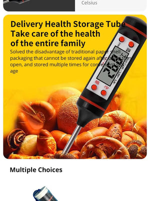 Planet Gates Kitchen Food Baking Digital Thermometer Electronic Probe Type Digital Display Liquid Grill Thermometer