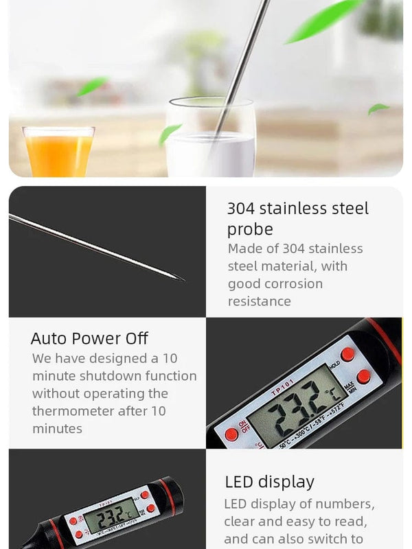 Planet Gates Kitchen Food Baking Digital Thermometer Electronic Probe Type Digital Display Liquid Grill Thermometer