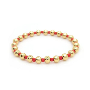 Planet Gates KKBEAD 18 K Gold Beads Bracelets Y2k Gold Plated Beaded Stretch Bracelet Jewelry for Women Accessories Pulseras Mujer Moda