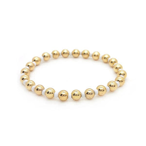 Planet Gates KKBEAD 18 K Gold Beads Bracelets Y2k Gold Plated Beaded Stretch Bracelet Jewelry for Women Accessories Pulseras Mujer Moda