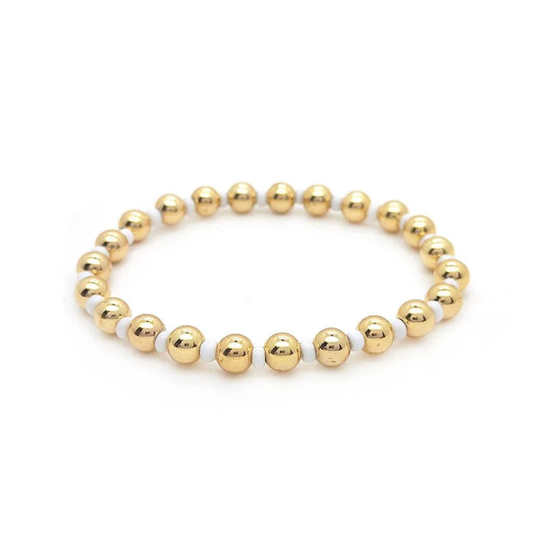 Planet Gates KKBEAD 18 K Gold Beads Bracelets Y2k Gold Plated Beaded Stretch Bracelet Jewelry for Women Accessories Pulseras Mujer Moda