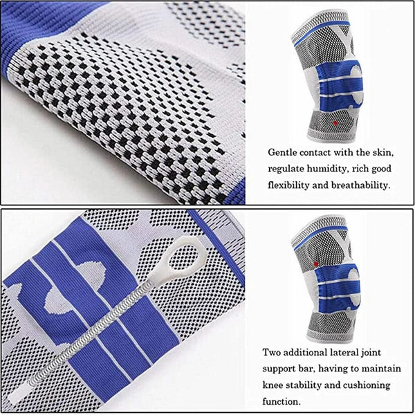 Planet Gates Knee Brace for Men Women Silicone Gel Spring Support Knee Pads Workout Meniscus Tear Joint Pain Relief Knee Compression Sleeve