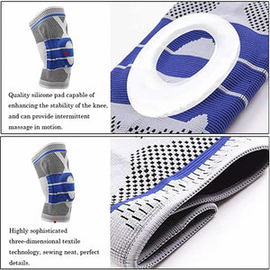 Planet Gates Knee Brace for Men Women Silicone Gel Spring Support Knee Pads Workout Meniscus Tear Joint Pain Relief Knee Compression Sleeve
