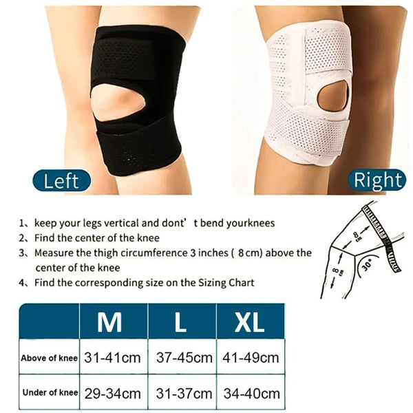 Planet Gates Knee Brace with Side Stabilizers Relieve Meniscus Tear Knee Pain Joint Pain Relief Breathable Adjustable Knee Support Knee Pads