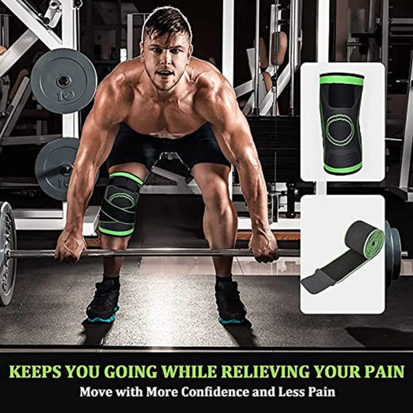 Planet Gates Knee Compression Sleeve Knee Brace Knee Support for Running Gym Workout Sports for Joint Pain and Arthritis Relief Kneepads -1PC