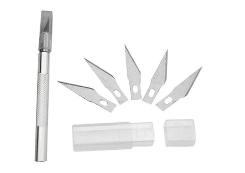 Planet Gates knife and blade set Malathorne Table Tennis Rubber Cutter Knife Aluminium Alloy Handle & 5 Blades for Cutting Rubber Sheet, Racket DIY Tools