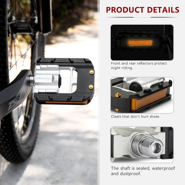 Planet Gates KOOTU Bicycle pedals Aluminum alloy material is strong and durable Folding pedals Universal bicycle pedals sealed bearings