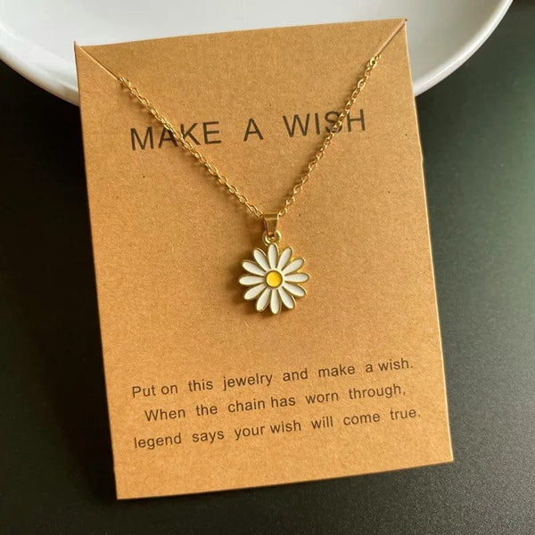 Planet Gates Korean Fashion Flower Pendant Necklace for Girl Women White Yellow Color Trendy Choker Necklace Gift for Summer Wholesale