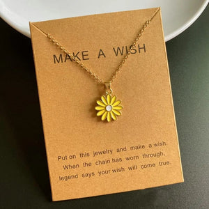 Planet Gates Korean Fashion Flower Pendant Necklace for Girl Women White Yellow Color Trendy Choker Necklace Gift for Summer Wholesale